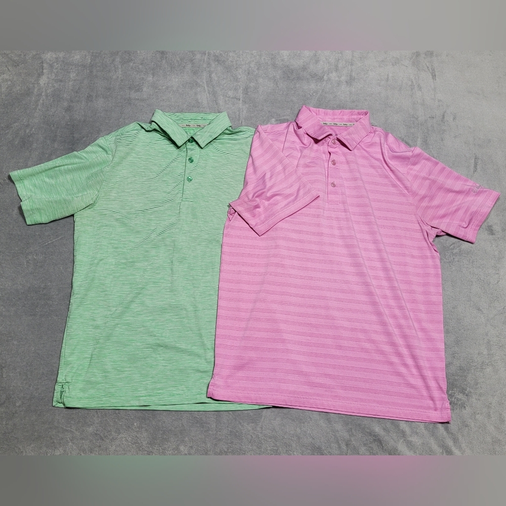 Lot of 2 Walter Hagen Mens 11 Majors Polo Golf Shirts Lightweight Size Medium